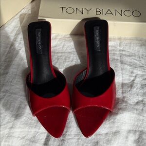 Tony Bianco Bold Red Mules- NWT- Size 9.5
